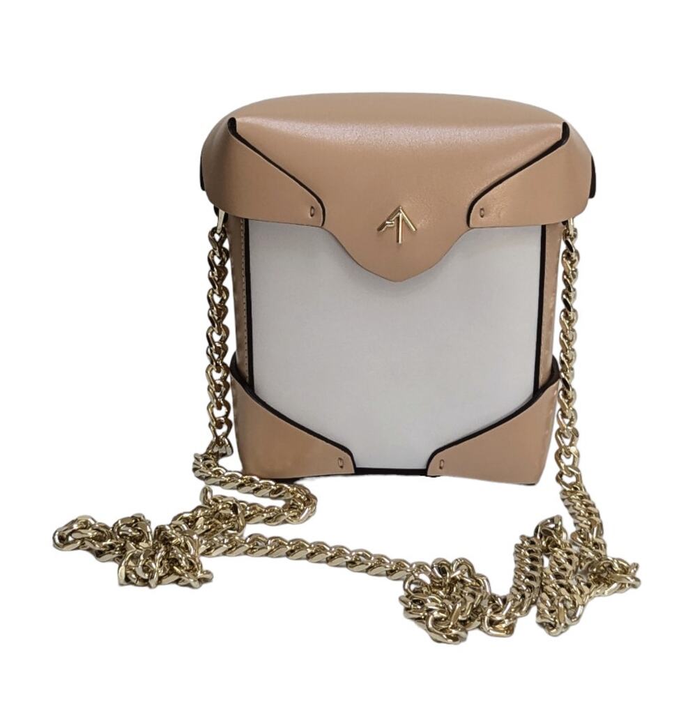MANU Atelier Micro Pristine Bag Champagne & White